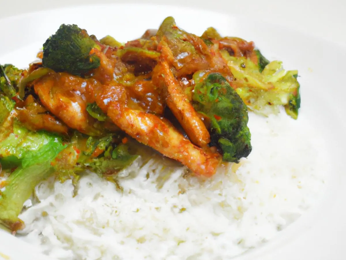 Satay Chicken and Broccoli over Jasmine Rice Satay Chicken and Broccoli over Jasmine Rice