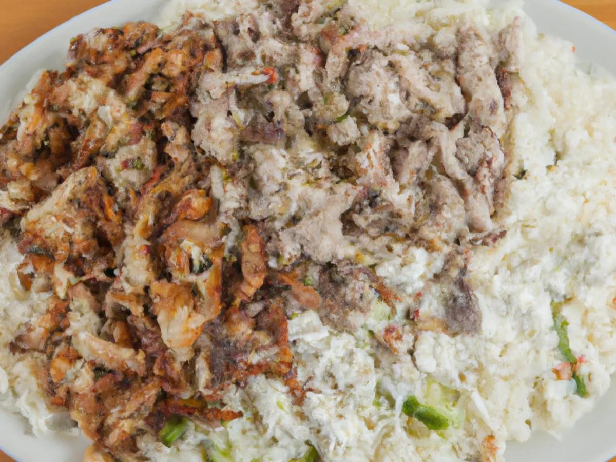 Mix Gyro Meat Plate with Rice, Tzatziki and Mediterranean Salad Mix Gyro Meat Plate with Rice, Tzatziki and Mediterranean Salad