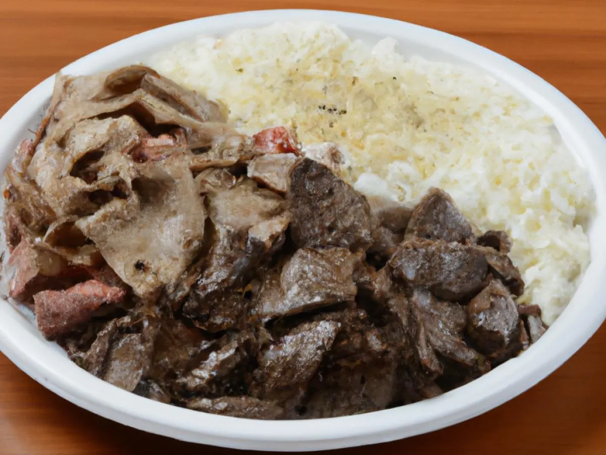Mix Gyro Meat Plate with Rice and Mediterranean Salad (Gluten-Free, Dairy-Free) Mix Gyro Meat Plate with Rice and Mediterranean Salad (Gluten-Free, Dairy-Free)