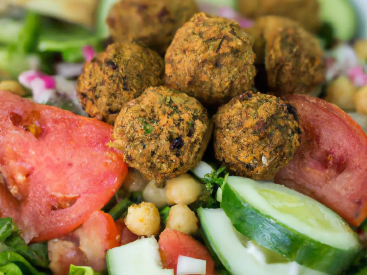 Individual Mediterranean Salad with Falafel Balls (Vegan) Individual Mediterranean Salad with Falafel Balls (Vegan)