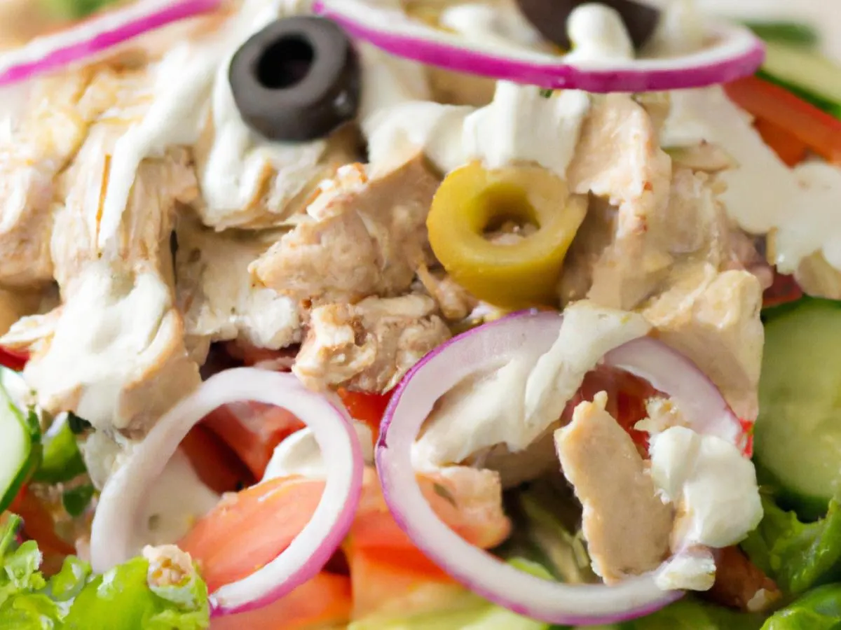 Individual Greek Salad with Chicken Gyro Meat Individual Greek Salad with Chicken Gyro Meat