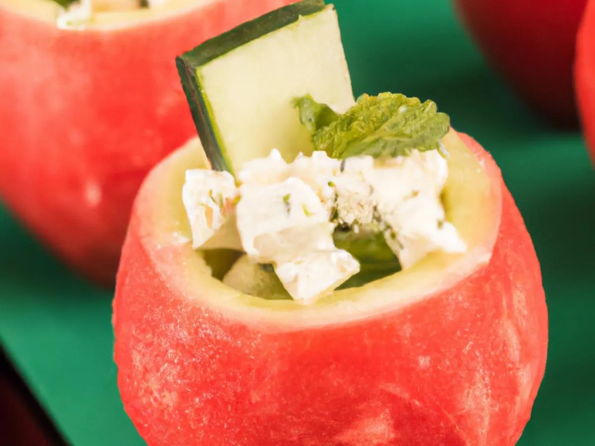 Watermelon Cups with Cucumber Feta Salad Watermelon Cups with Cucumber Feta Salad