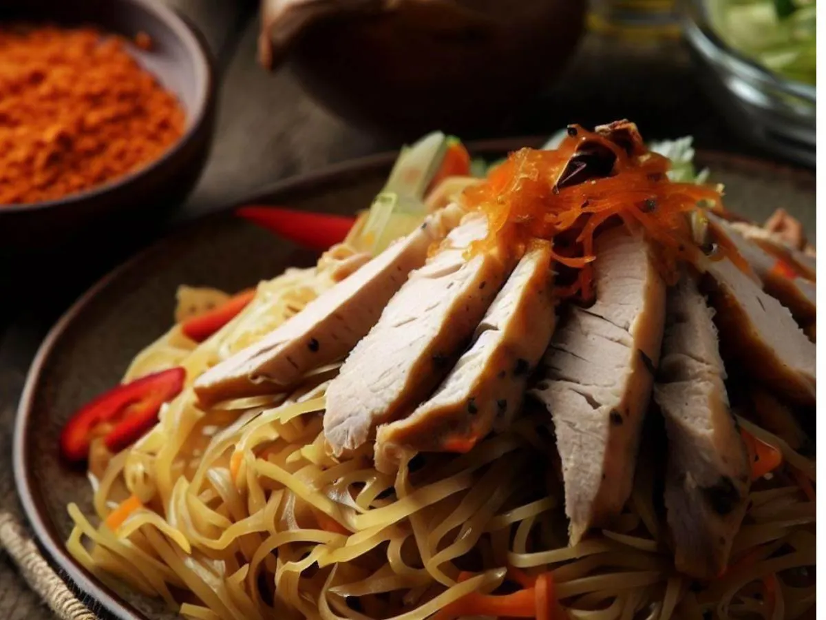 Halal Chicken Singapore Rice Noodles Halal Chicken Singapore Rice Noodles