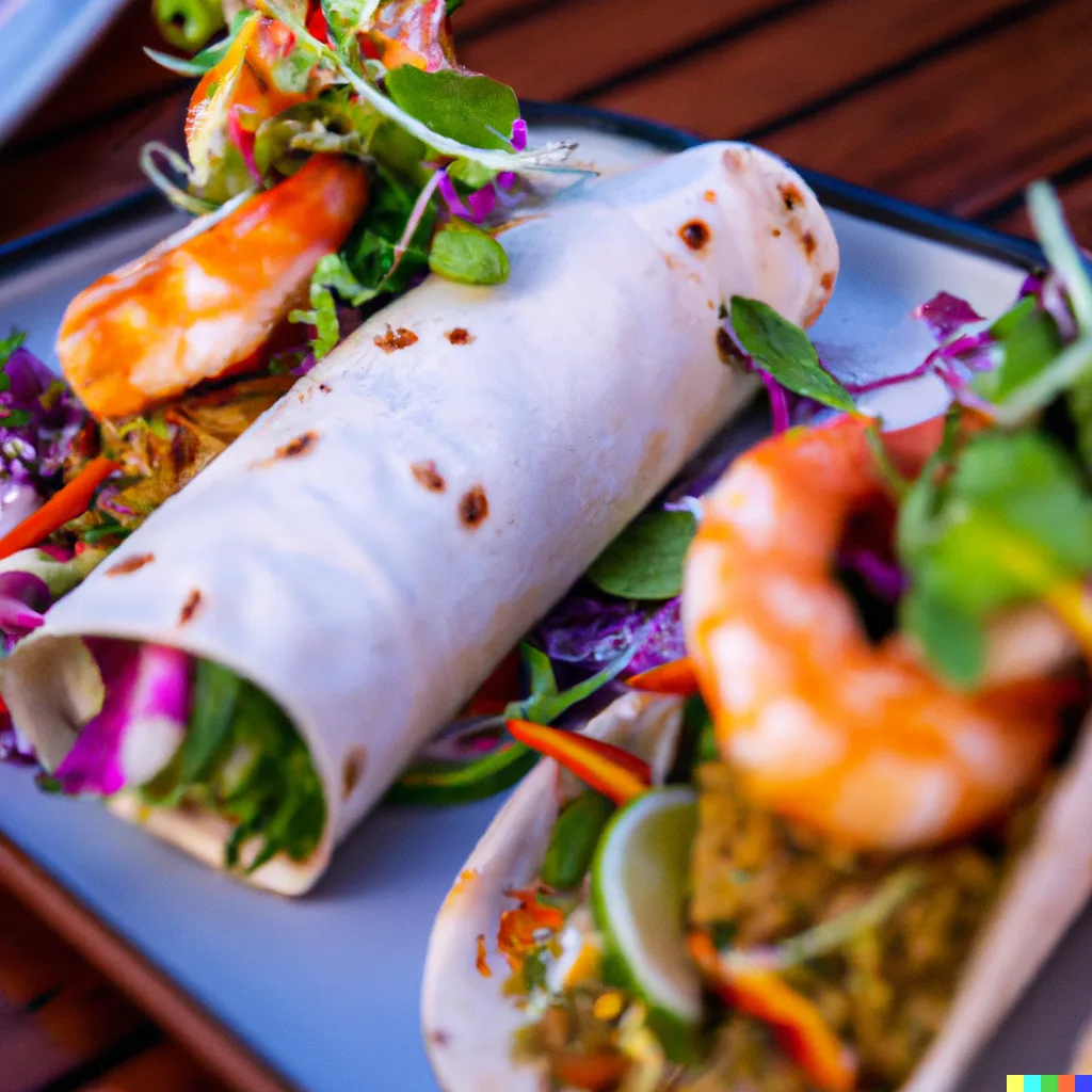 Chilled Southwest Prawn Wrap with Cucumber Salad Chilled Southwest Prawn Wrap with Cucumber Salad
