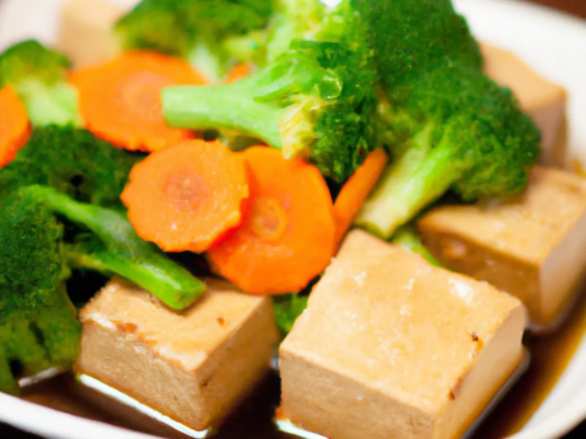 Teriyaki Tofu with Steamed Vegetables