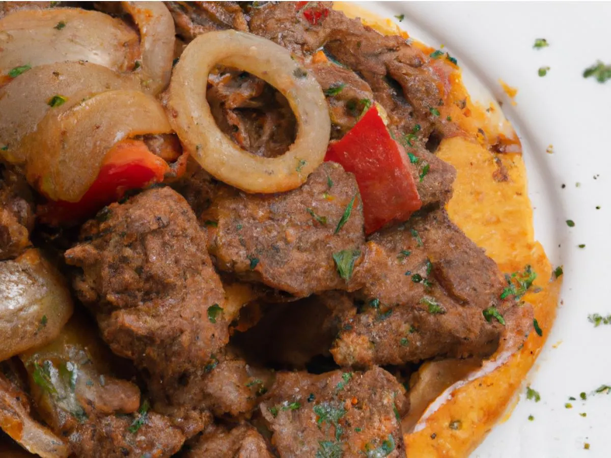 Spiced Soy Gardein with Fire Roasted Peppers and Onion Spiced Soy Gardein with Fire Roasted Peppers and Onion