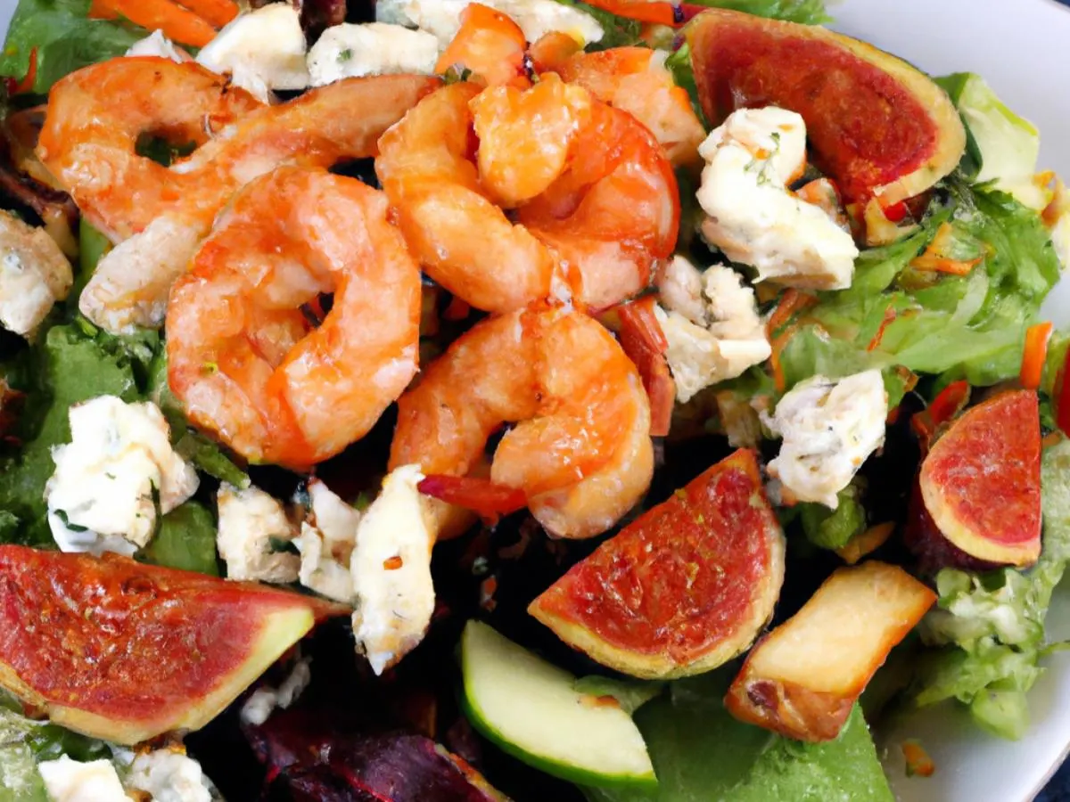 Santorini Salad with Grilled Shrimp and Vinaigrette & Pita Santorini Salad with Grilled Shrimp and Vinaigrette & Pita