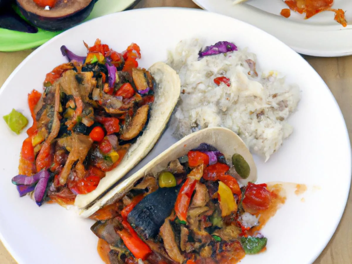 2 Vegan Tacos with Rice and Beans 2 Vegan Tacos with Rice and Beans