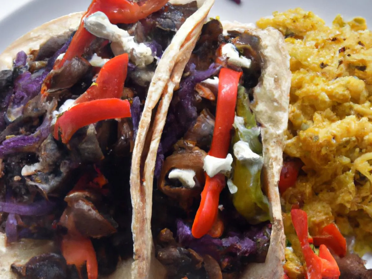 2 Vegetarian Tacos with Rice and Beans 2 Vegetarian Tacos with Rice and Beans