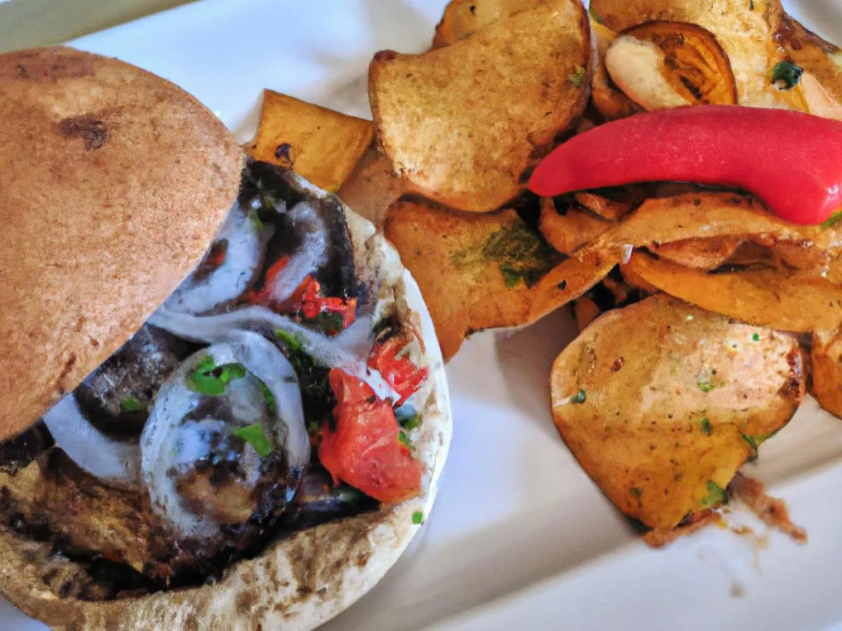 Vegan Portobello Torta with Chips & Salsa Vegan Portobello Torta with Chips & Salsa
