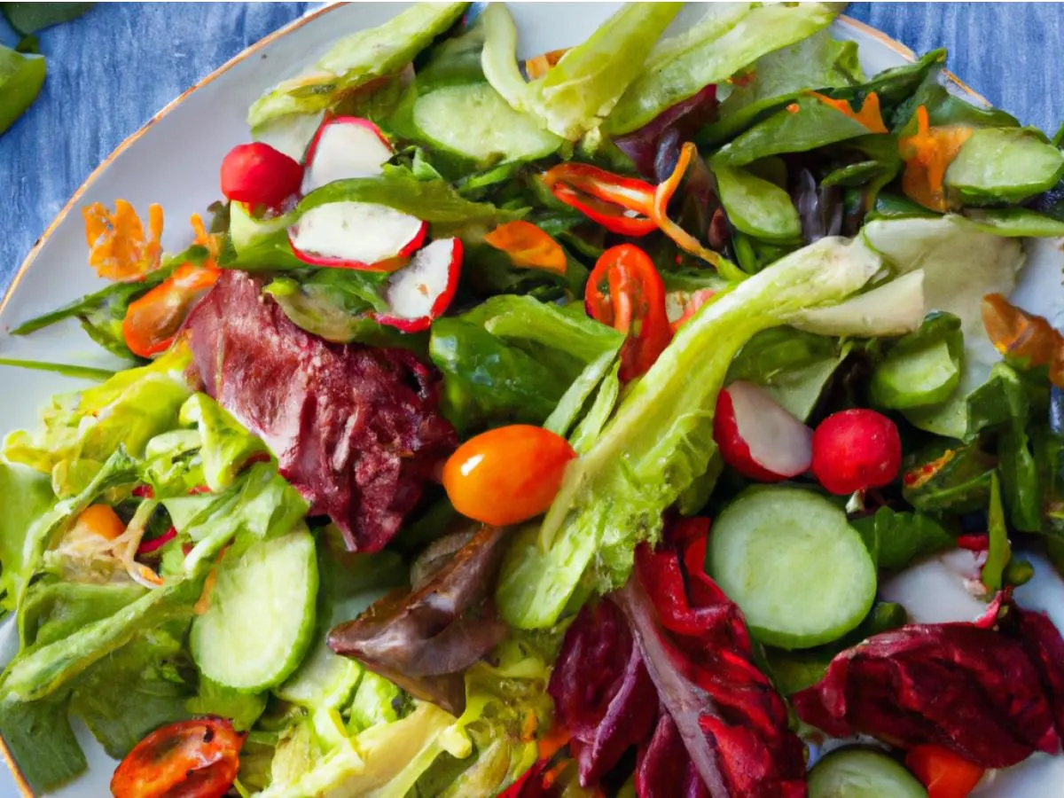 Creative Mixed Green Salad Organic Field Greens, Seedless Cucumbers, Grape Tomatoes, Endives, Radishes, Watercress, Radicchio Creative Mixed Green Salad Organic Field Greens, Seedless Cucumbers, Grape Tomatoes, Endives, Radishes, Watercress, Radicchio