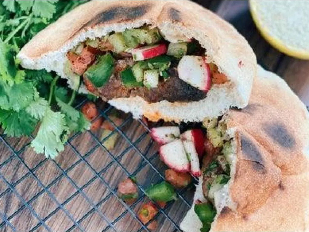 Kofta Kebab Sandwich with Fattoush Salad Kofta Kebab Sandwich with Fattoush Salad