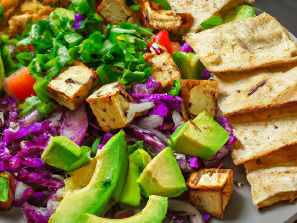 Tofu Guacamole Greens Salad Tofu Guacamole Greens Salad