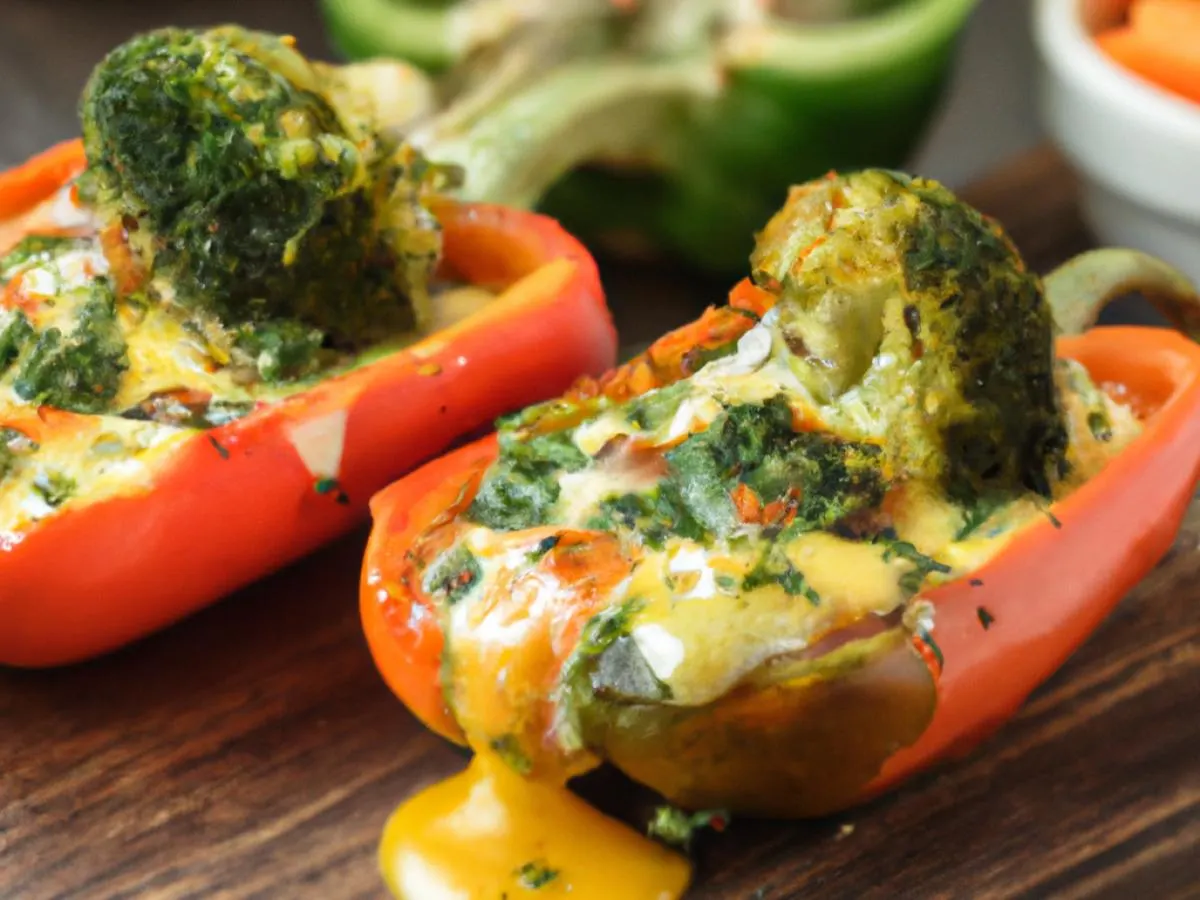 Grilled Stuffed Bell Peppers with Carrots and Broccoli (vegetarian) Grilled Stuffed Bell Peppers with Carrots and Broccoli (vegetarian)