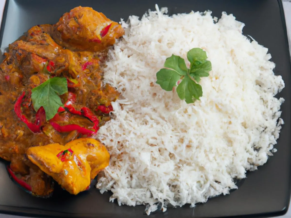Chicken Vindaloo with Basmati Rice and Aloo Gobi Chicken Vindaloo with Basmati Rice and Aloo Gobi