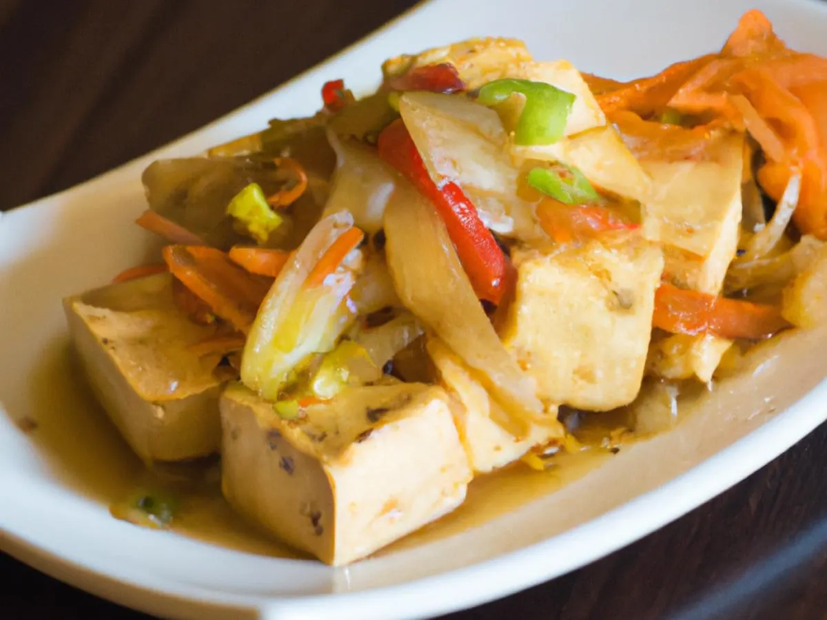 Small Fried Tofu in Healthy Ginger Sauce Small Fried Tofu in Healthy Ginger Sauce