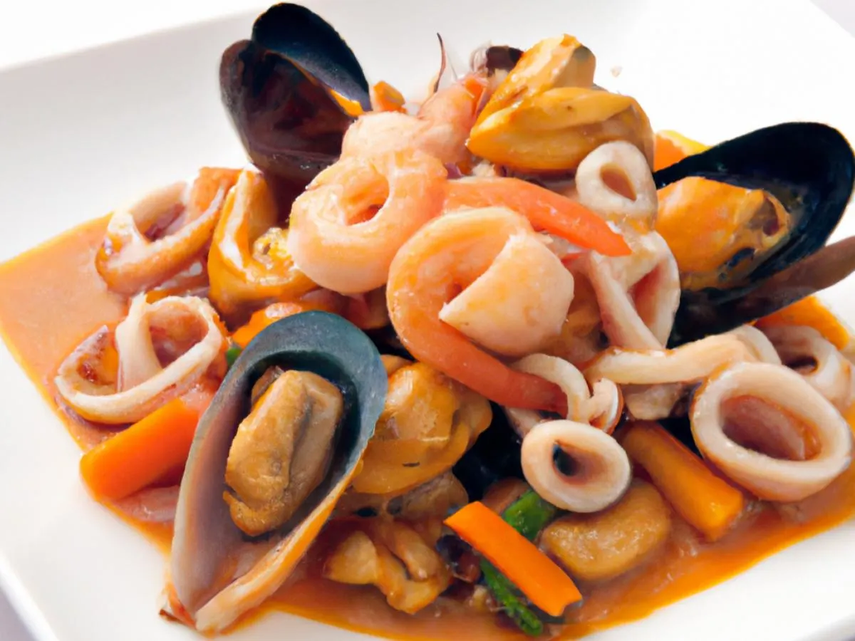 Small Mixed Seafood with Healthy Ginger Sauce Small Mixed Seafood with Healthy Ginger Sauce