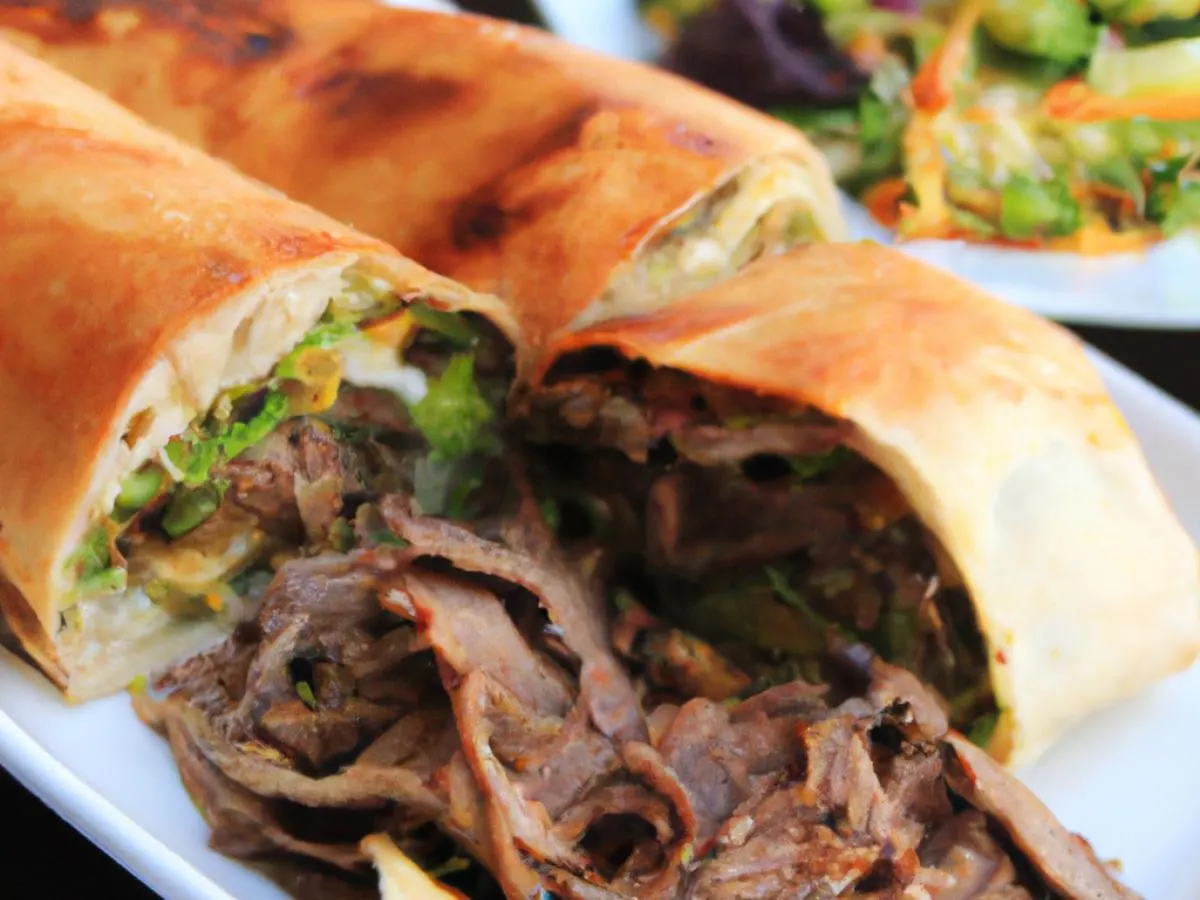 Steak Shawarma with Mediterranean Salad and Baklava Steak Shawarma with Mediterranean Salad and Baklava