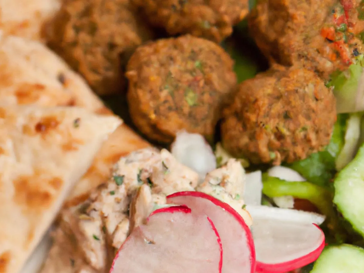 Falafel with Mediterranean Salad and Baklava Falafel with Mediterranean Salad and Baklava