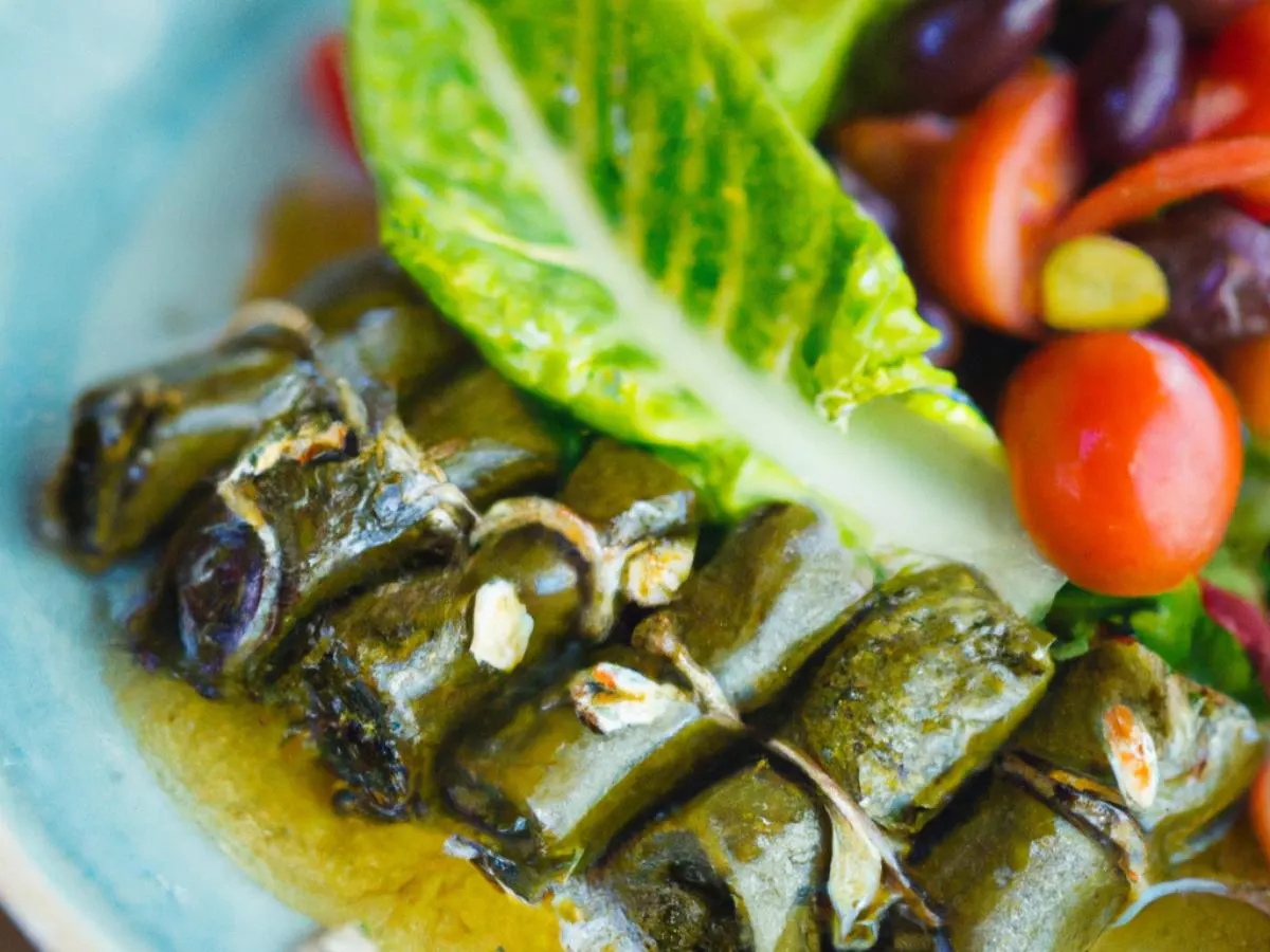 Individual Mediterranean Salad with Dolmathes (Vegan) Individual Mediterranean Salad with Dolmathes (Vegan)