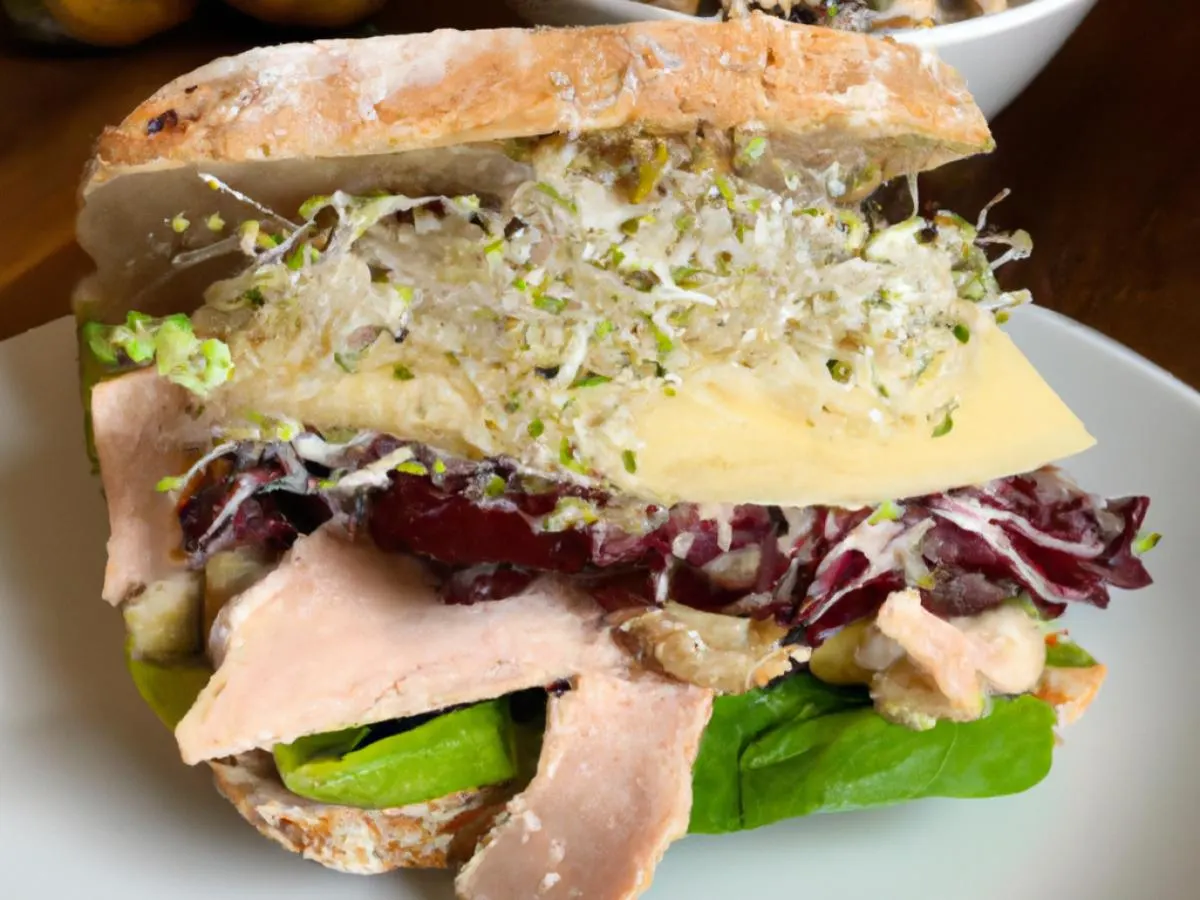 Turkey Sandwich with Mixed Greens Side Salad Turkey Sandwich with Mixed Greens Side Salad