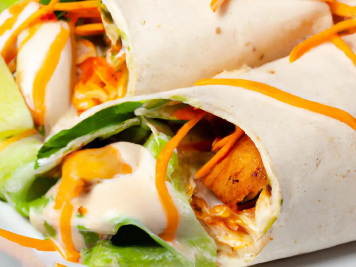 Buffalo Chicken Wrap with a Bag of Chips and a Chocolate Chip Cookie Buffalo Chicken Wrap with a Bag of Chips and a Chocolate Chip Cookie