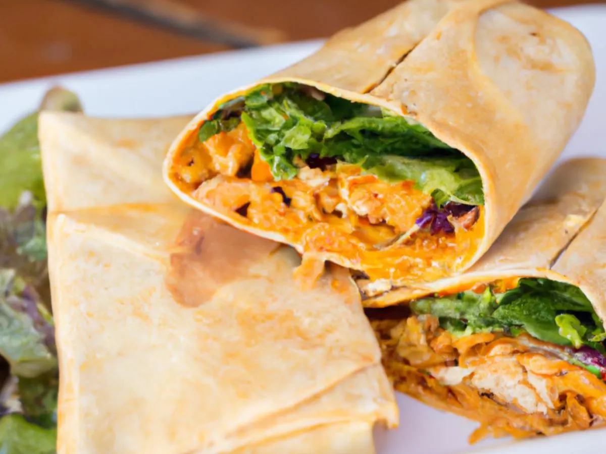 Thai Chicken Crunch Wrap with a Bag of Chips and a Chocolate Chip Cookie Thai Chicken Crunch Wrap with a Bag of Chips and a Chocolate Chip Cookie
