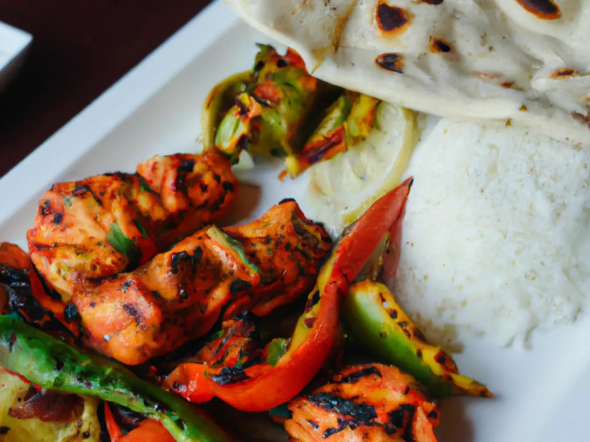 Chicken Kabab and Roasted Veggies Served With Steamed White Rice and Roti Chicken Kabab and Roasted Veggies Served With Steamed White Rice and Roti