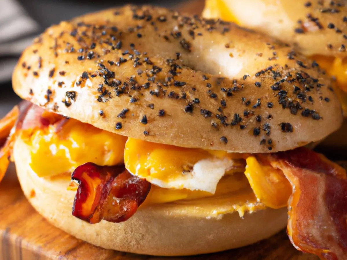 Bacon, Egg and American Cheese on a Bagel Bacon, Egg and American Cheese on a Bagel