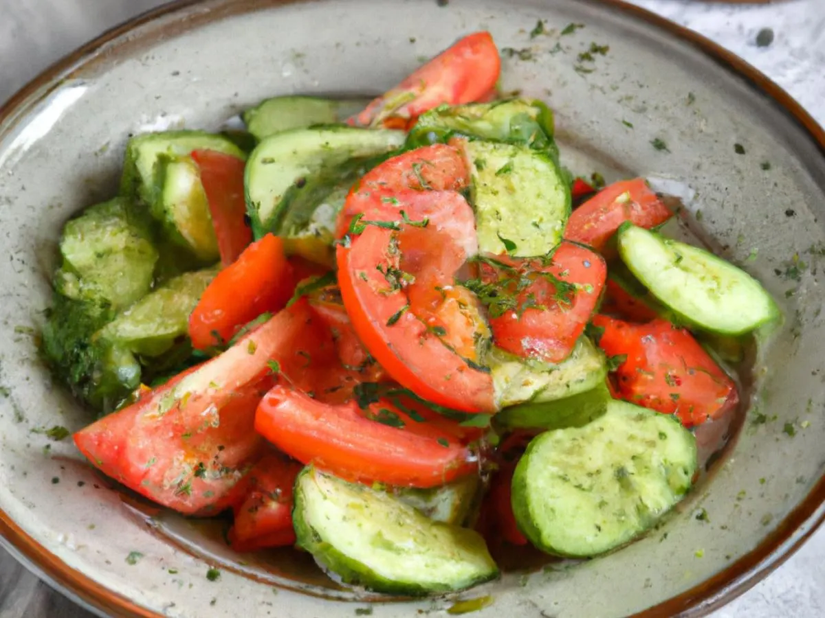 Cucumber-tomato Salad With Vinegar and Spices Cucumber-tomato Salad With Vinegar and Spices