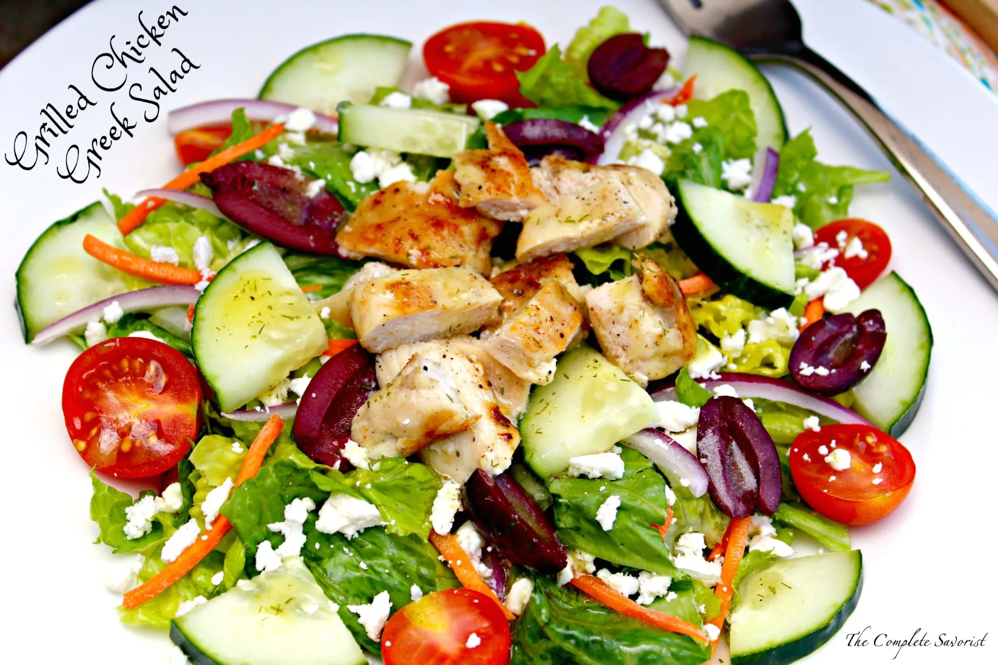 Light Carb Grilled Chicken With Garden Salad and Tzatziki (No Pita) Light Carb Grilled Chicken With Garden Salad and Tzatziki (No Pita)