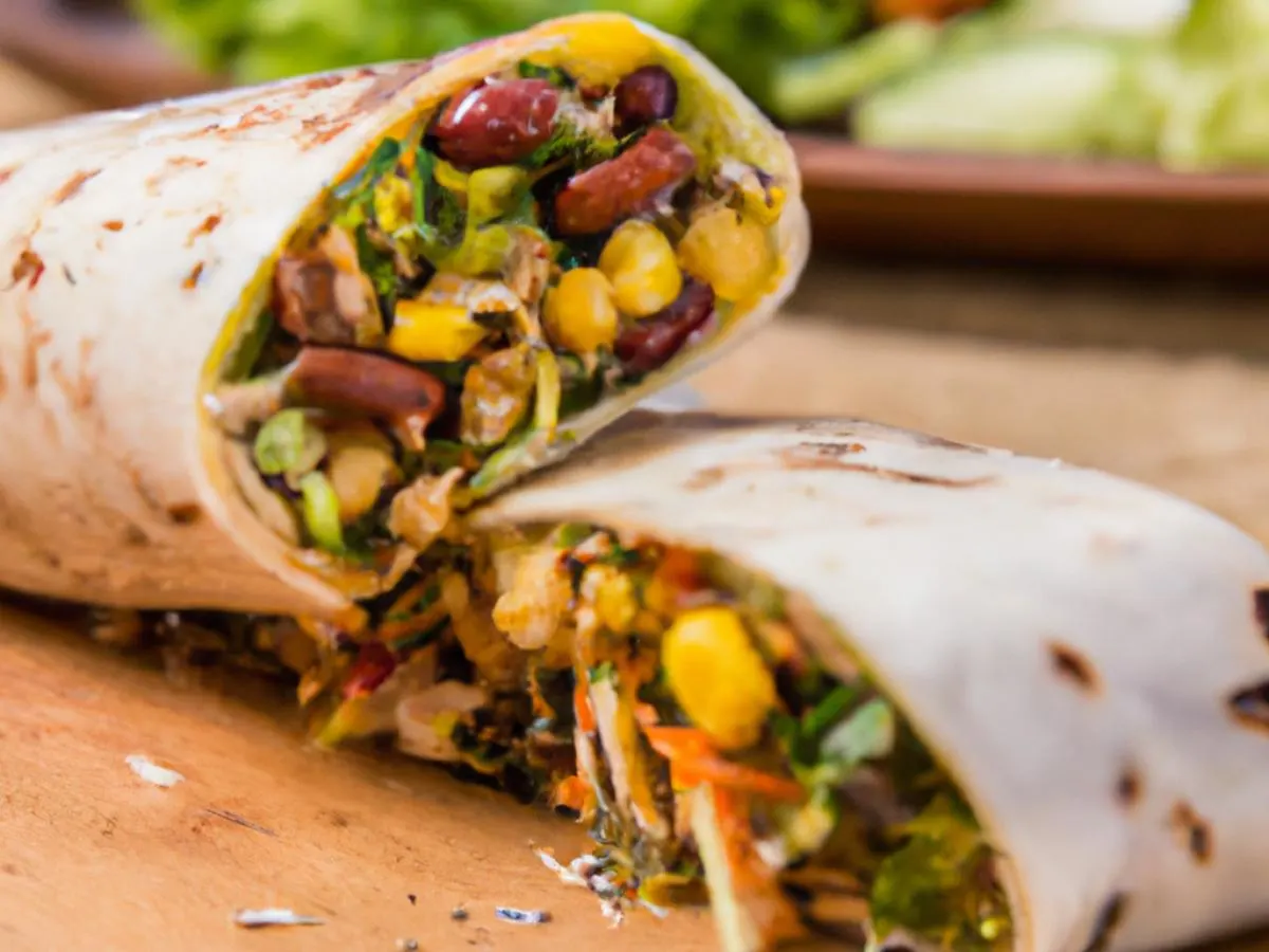 Brazilian Vegetarian Burrito with Pinto Beans Brazilian Vegetarian Burrito with Pinto Beans