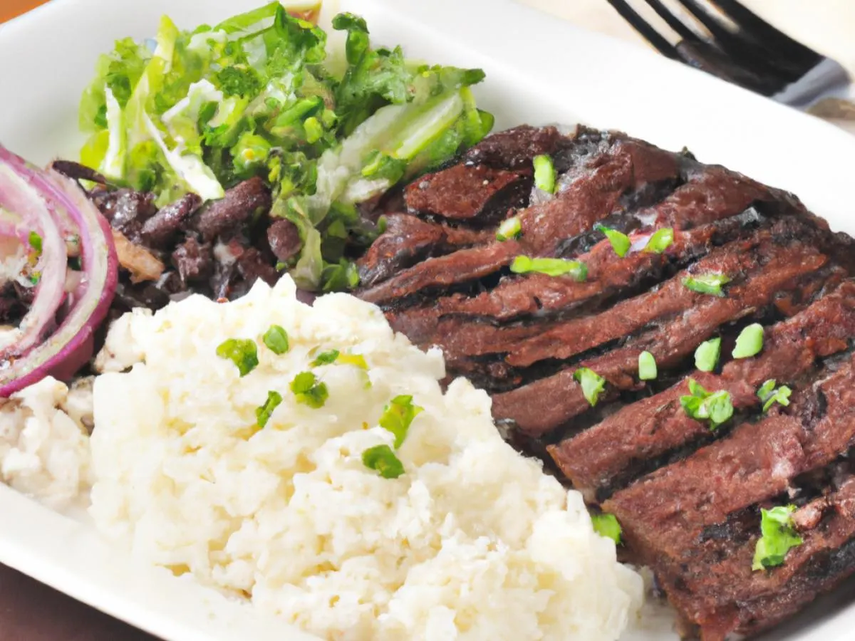 Beef Acebolado with Garden Salad Beef Acebolado with Garden Salad