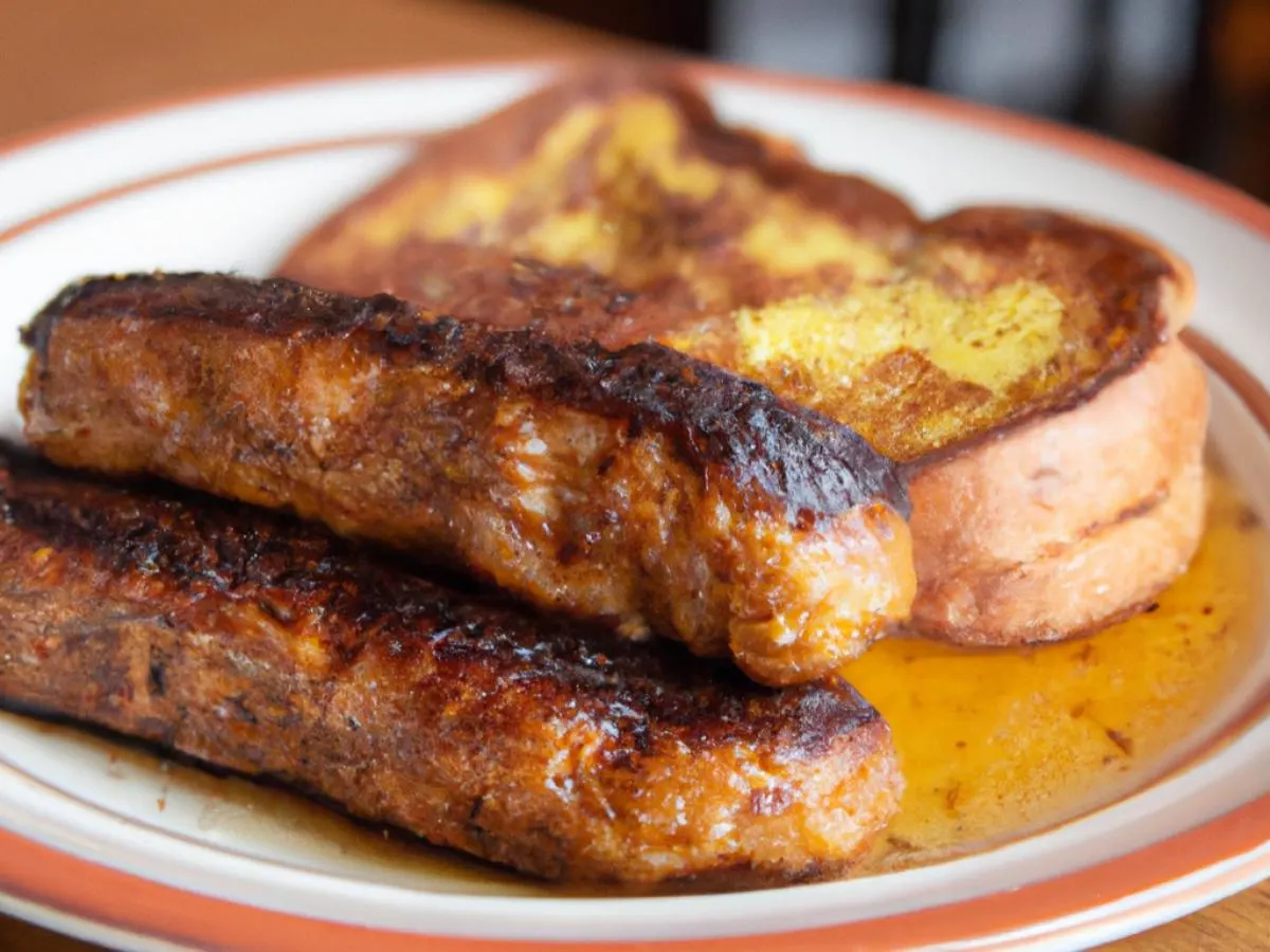 Challah French Toast with Pork Sausage Challah French Toast with Pork Sausage