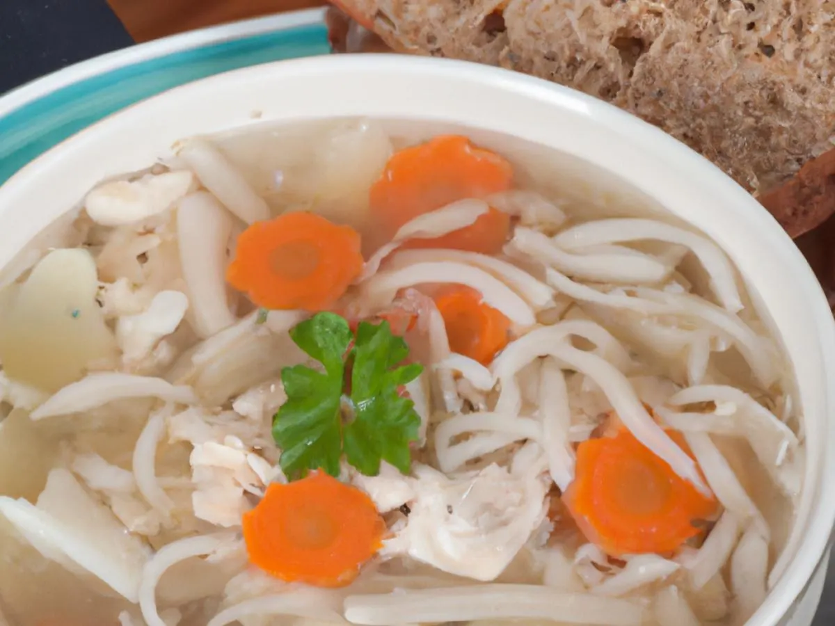 8oz Chicken Noodle Soup with Rye Bread 8oz Chicken Noodle Soup with Rye Bread