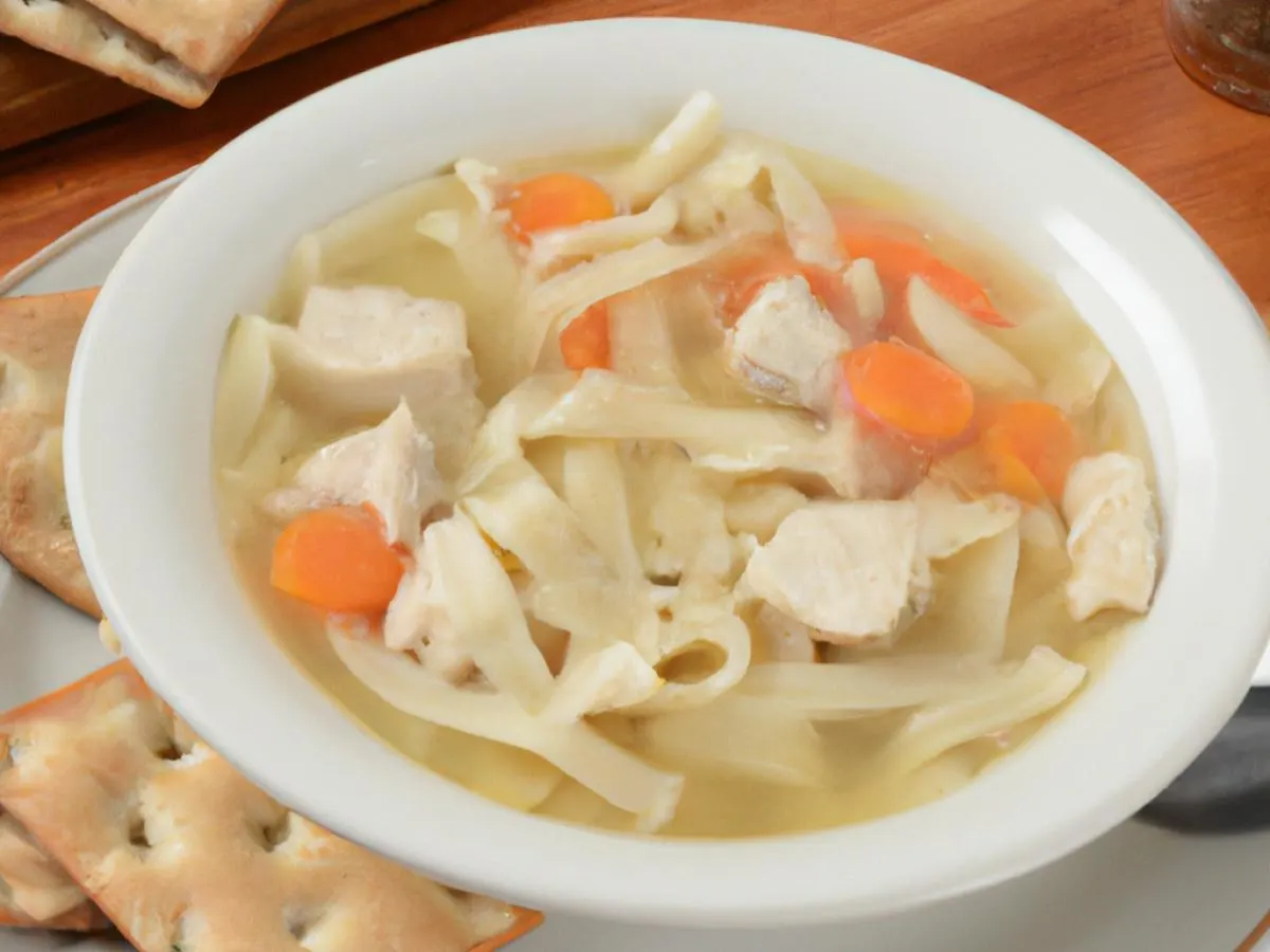 8oz Chicken Noodle Soup with Rye Bread and Saltines 8oz Chicken Noodle Soup with Rye Bread and Saltines