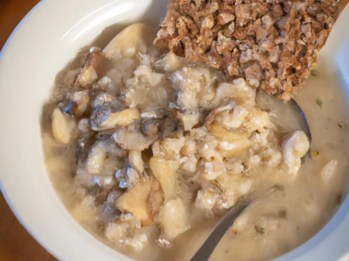 16oz Mushroom Barley Soup with Rye Bread and Saltines 16oz Mushroom Barley Soup with Rye Bread and Saltines