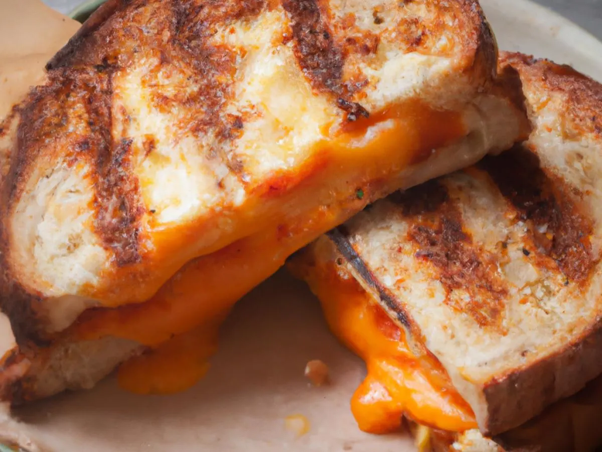 Grilled Cheese with Cheddar Cheese on Sourdough Bread Grilled Cheese with Cheddar Cheese on Sourdough Bread