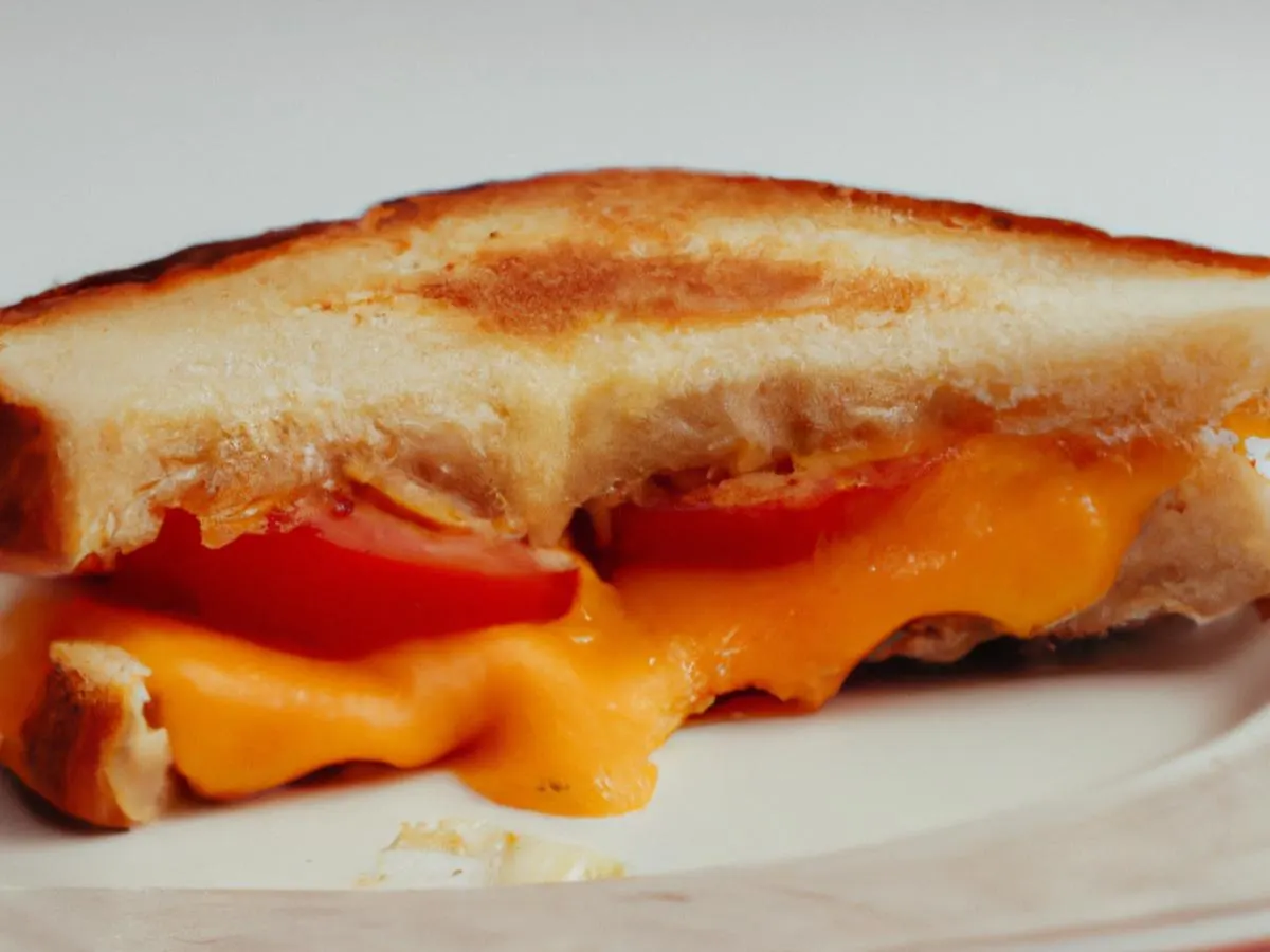 Grilled Cheese & Tomato with American Cheese on White Bread Grilled Cheese & Tomato with American Cheese on White Bread