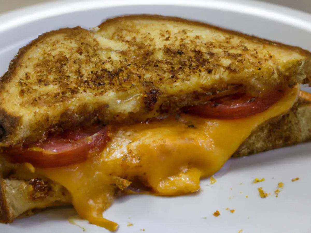 Grilled Cheese & Tomato with American Cheese on Wheat Bread Grilled Cheese & Tomato with American Cheese on Wheat Bread