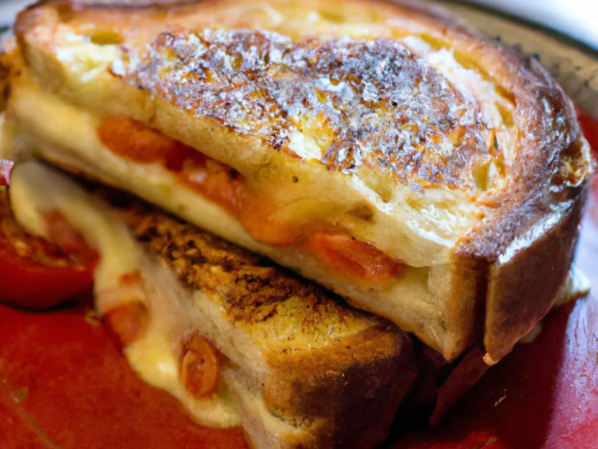 Grilled Cheese & Tomato with American Cheese on Sourdough Bread Grilled Cheese & Tomato with American Cheese on Sourdough Bread