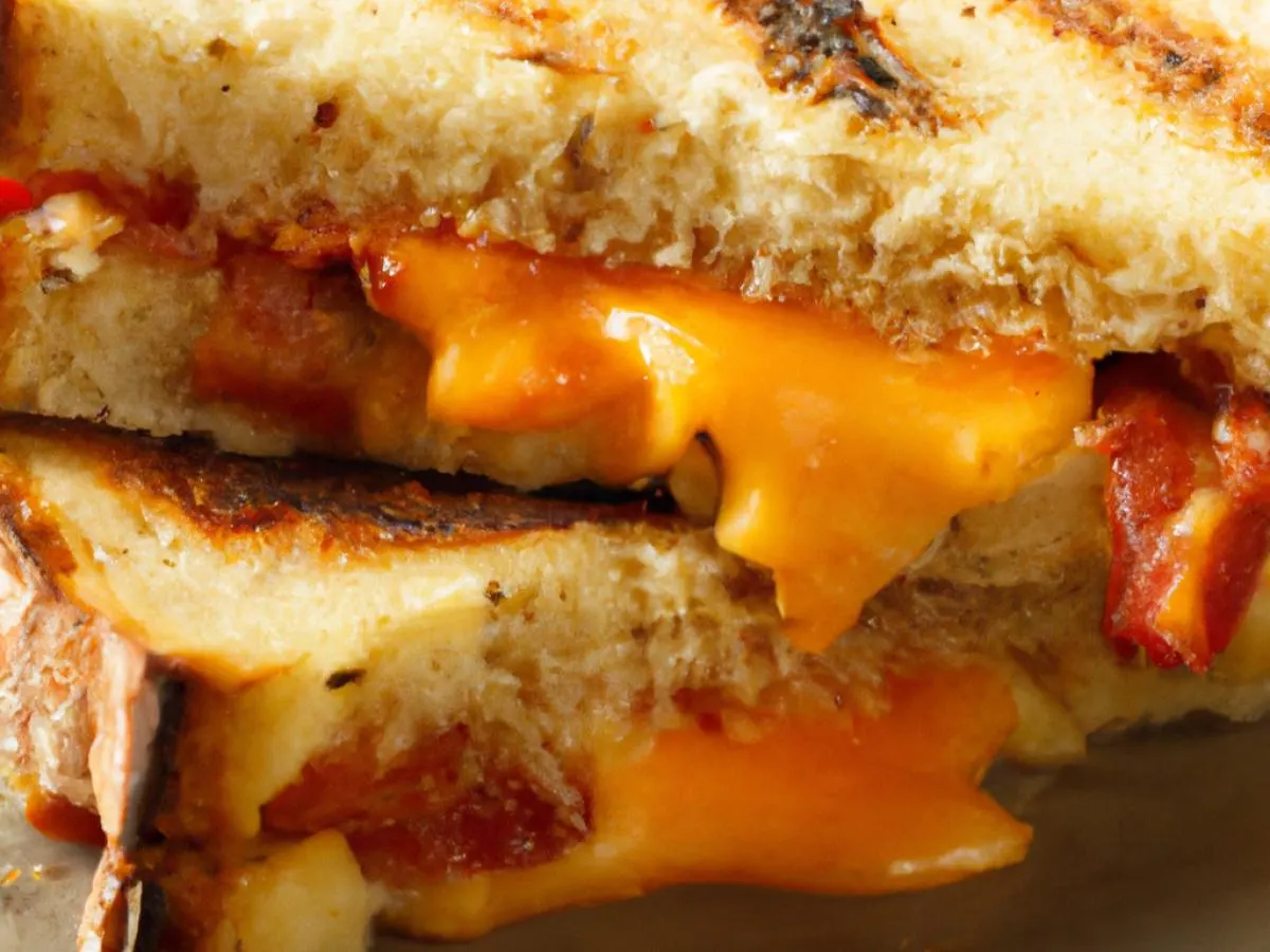 Grilled Cheese, Tomato & Bacon with American Cheese on Sourdough Bread Grilled Cheese, Tomato & Bacon with American Cheese on Sourdough Bread