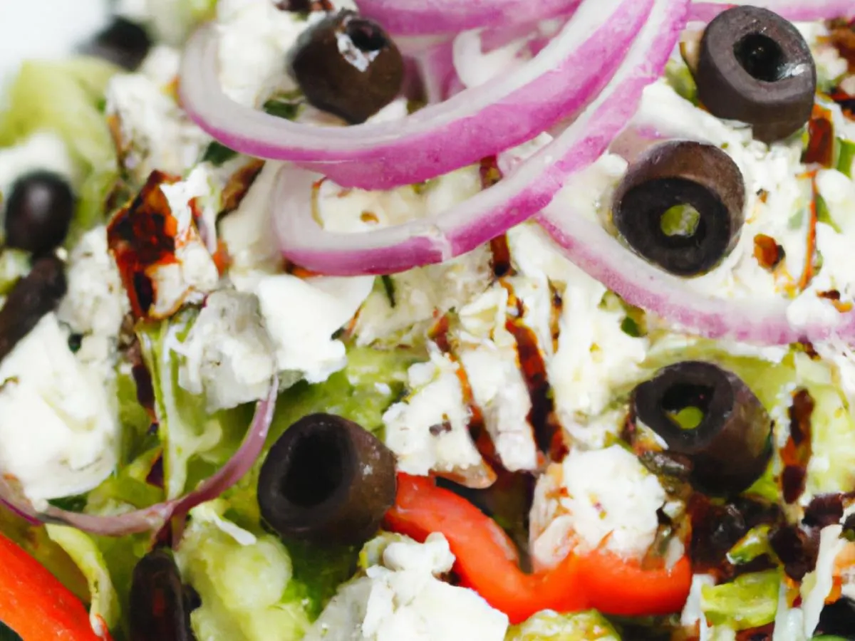 Greek Salad w/ Diced Chicken and Balsamic Vinaigrette Greek Salad w/ Diced Chicken and Balsamic Vinaigrette