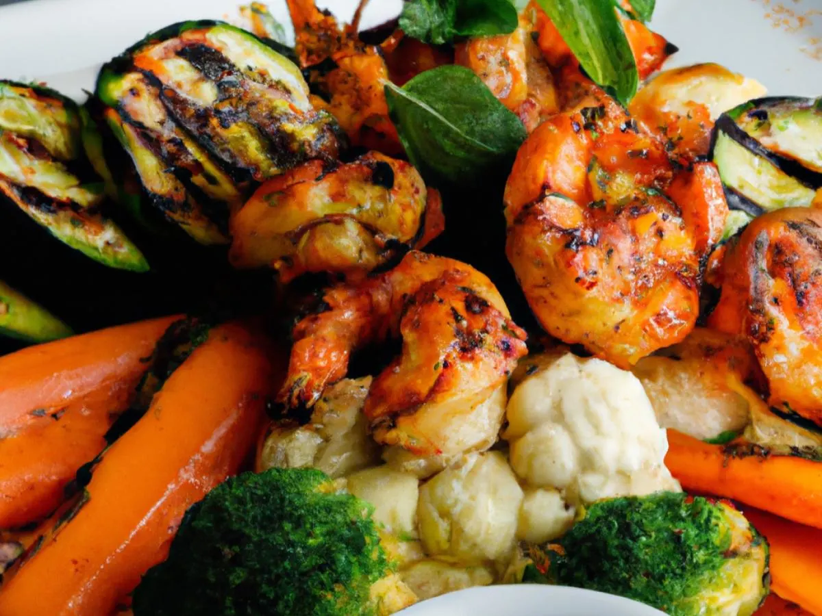 Grilled Shrimp with Roasted Vegetables Grilled Shrimp with Roasted Vegetables