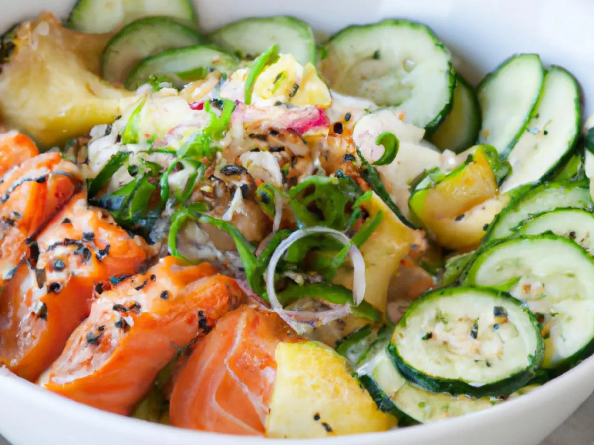 Regular Yuzu Ponzu Salmon over White Rice Regular Yuzu Ponzu Salmon over White Rice