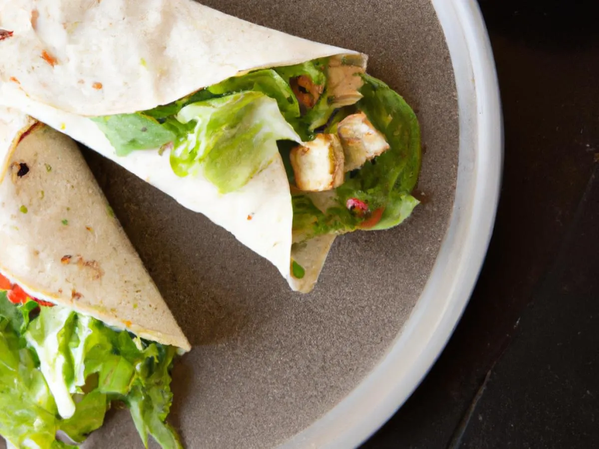 Tofu Guacamole Greens Salad Wrap Tofu Guacamole Greens Salad Wrap