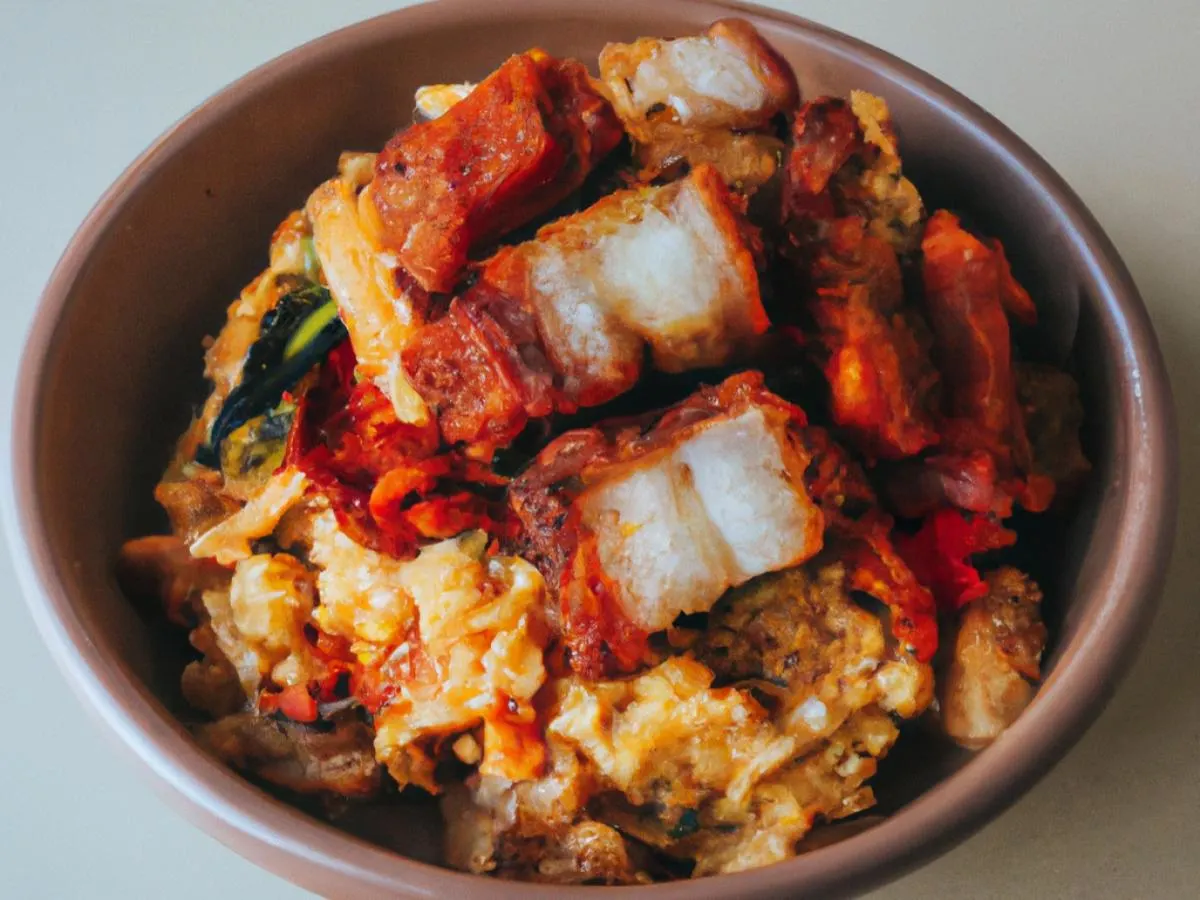 Crispy Pork Belly Kimchi Fried Rice Cups Crispy Pork Belly Kimchi Fried Rice Cups