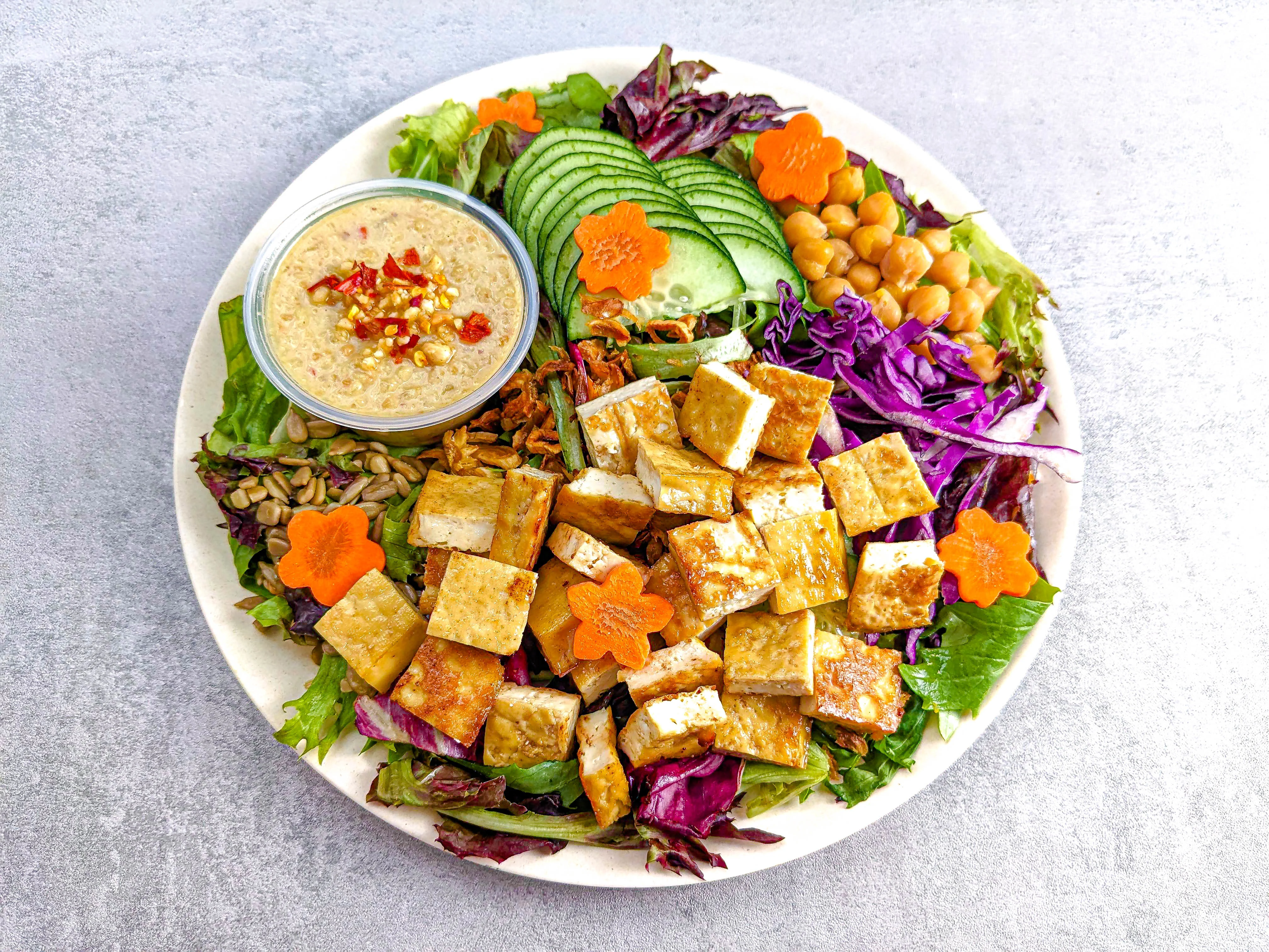 Coconut-Peanut Baked Tofu Salad