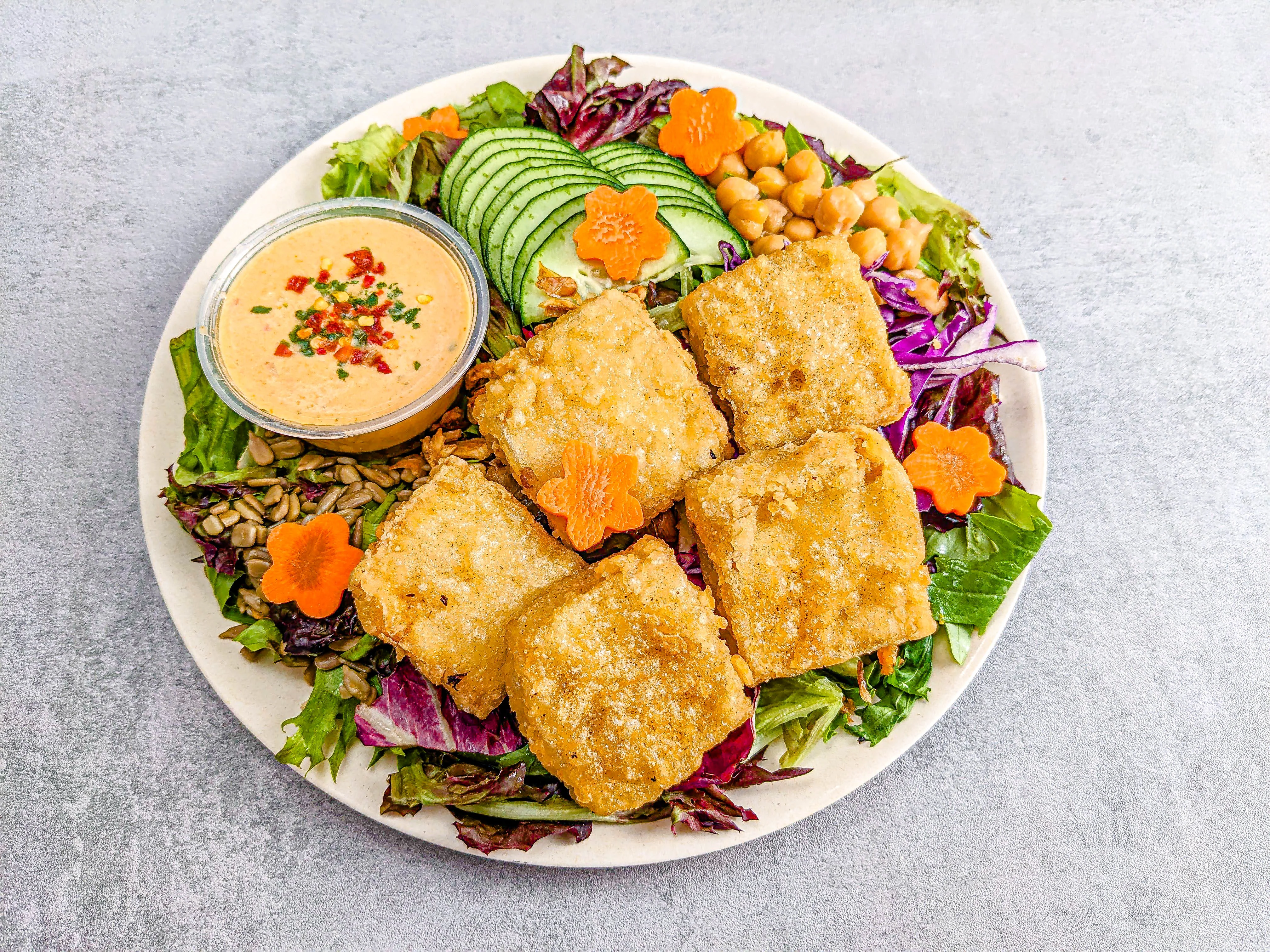 Tomyum Fried Tofu Salad