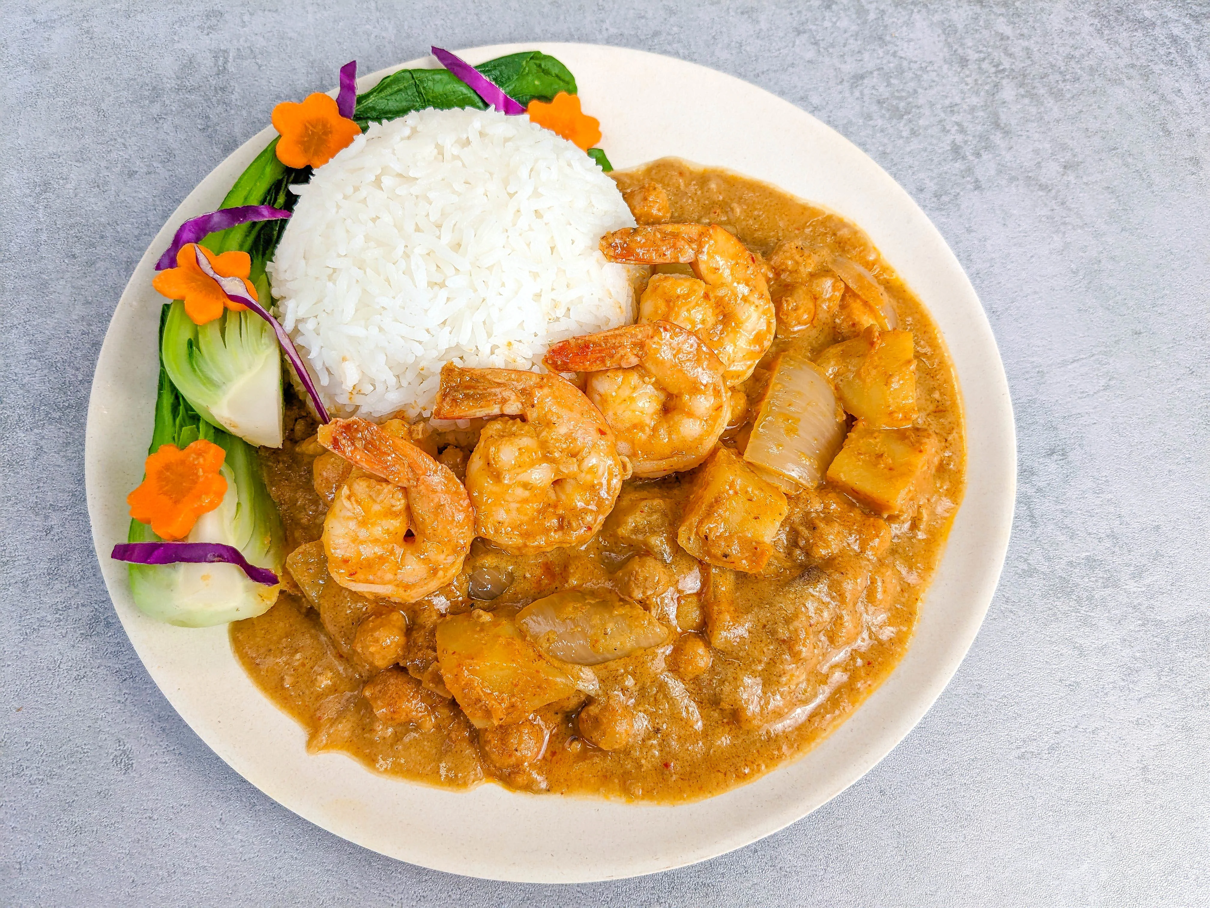 Massaman Curry Shrimp with Rice